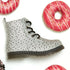 Stivaletti argento effetto glitterato con lacci a contrasto Le scarpe di Alice, Scarpe Bambini, SKU k273000032, Immagine 0